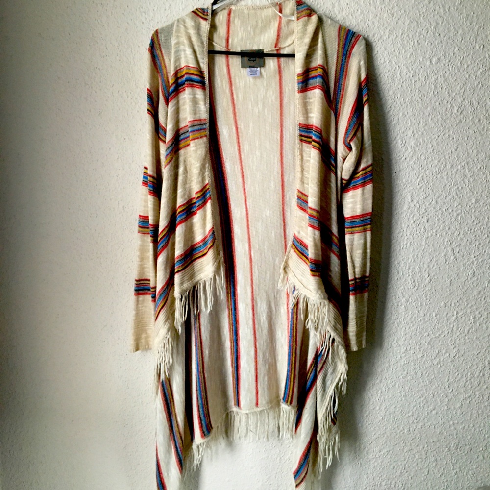 Multicolor Open Front Sweater
